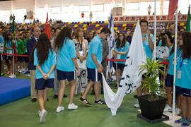 Izado de la bandera de la FISU. Inauguración del 14º Campeonato del Mundo Universitario de Fútbol...