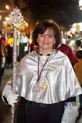 Representante de la Universidad de Málaga en el desfile procesional de la Hermandad de los Estudi...