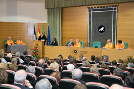 José Ángel Narváez en la investidura como Doctor "Honoris Causa" de José Emilio Navas por la Facultad de Ciencias Económicas y Empresariales de la Universidad de Málaga. Edificio del Rectorado. Abril de 2017