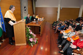Enrique Navarro Jurado en la investidura como Doctor "Honoris Causa" de Manuel Molina Lozano por la Facultad de Turismo de la Universidad de Málaga. Rectorado. Abril 2016