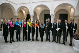 Foto de grupo previa a la Estación de Penitencia de la Hermandad de los Estudiantes. Málaga. Abril de 2019