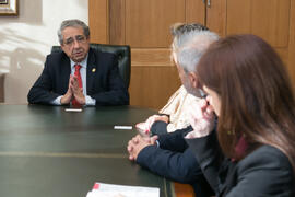 José Ángel Narváez en la reunión de trabajo previa a la firma del convenio de la Universidad de M...