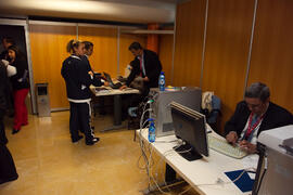 Oficina de la organización. 3º Congreso Internacional de Actividad Físico-Deportiva para Mayores de la Universidad de Málaga. Palacio de Ferias y Congresos de Málaga. Marzo de 2009