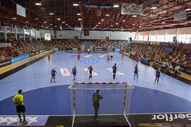 Partido Rumanía - Rusia. Categoría femenina. Campeonato del Mundo Universitario de Balonmano. Antequera. Julio de 2016