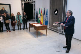 Intervención de José Ángel Narváez. Toma de Posesión de Personal de Administración y Servicios de la Universidad de Málaga. Edificio del Rectorado. Febrero de 2019