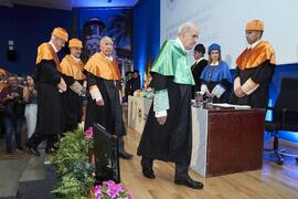 Investidura de Hermanfrid Schubart, Alejandro Portes y Luis Enrique de la Villa como Doctores "Honoris Causa" por la Universidad de Málaga. Paraninfo. Octubre de 2024