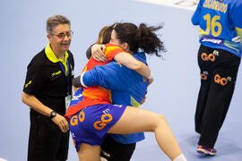 Partido Rumanía - España. Categoría femenina. Campeonato del Mundo Universitario de Balonmano. Antequera. Julio de 2016