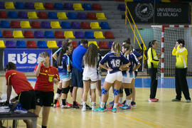 Partido Universidad de Málaga - Universidad de Aveiro. Categoría femenina. Campeonato Europeo Universitario de Balonmano. Antequera. Julio de 2017