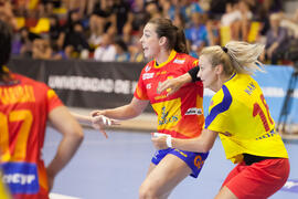 Partido Rumanía - España. Categoría femenina. Campeonato del Mundo Universitario de Balonmano. Antequera. Julio de 2016