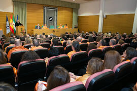 José Ángel Narváez en la investidura como Doctor "Honoris Causa" de José Emilio Navas por la Facultad de Ciencias Económicas y Empresariales de la Universidad de Málaga. Edificio del Rectorado. Abril de 2017