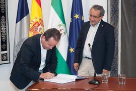 Toma de posesión de Manuel Cifuentes Rueda como nuevo catedrático de Biología Celular de la Universidad de Málaga. Edificio del Rectorado.  Julio de 2016