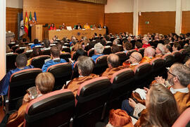Discurso de Alfonso García Cerezo. Investidura de Aníbal Ollero como Doctor "Honoris Causa" por la Universidad de Málaga. Edificio del Rectorado. Mayo de 2025