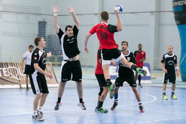 Partido Universidad de Montpellier - Universidad de Basilea. Categoría masculina. Campeonato Europeo Universitario de Balonmano. Antequera. Julio de 2017