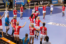 Partido Rusia - Polonia. Categoría femenina. Campeonato del Mundo Universitario de Balonmano. Antequera. Julio de 2016