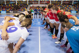 Partido Rusia - Polonia. Categoría femenina. Campeonato del Mundo Universitario de Balonmano. Antequera. Julio de 2016