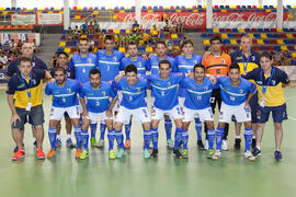 Jugadores de Brasil. Partido Ucrania contra Brasil. 14º Campeonato del Mundo Universitario de Fútbol Sala 2014 (FUTSAL). Antequera. Julio de 2014