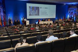 Laudatio de Bartolomé Mora. Investidura de Hermanfrid Schubart, Alejandro Portes y Luis Enrique de la Villa como Doctores "Honoris Causa" por la Universidad de Málaga. Paraninfo. Octubre de 2024