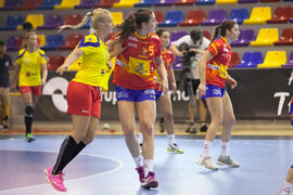 Partido Rumanía - España. Categoría femenina. Campeonato del Mundo Universitario de Balonmano. Antequera. Julio de 2016