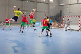 Partido Rumanía - Portugal. Categoría masculina. Campeonato del Mundo Universitario de Balonmano. Antequera. Junio de 2016