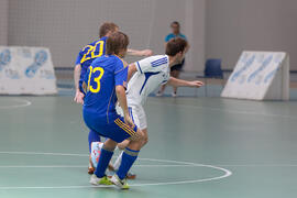 Partido Ucrania contra Israel. 14º Campeonato del Mundo Universitario de Fútbol Sala 2014 (FUTSAL). Antequera. Julio de 2014