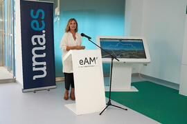 Intervención de Alicia Martínez. Inauguración de la exposición itinerante sobre el plan "Vive tu ciudad". Escuela Técnica Superior de Arquitectura de la Universidad de Málaga. Octubre de 2021