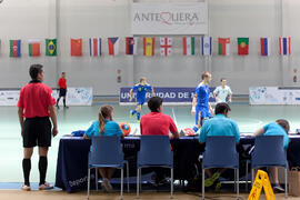 Partido Ucrania contra Israel. 14º Campeonato del Mundo Universitario de Fútbol Sala 2014 (FUTSAL). Antequera. Julio de 2014