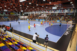 Partido Rumanía - España. Categoría femenina. Campeonato del Mundo Universitario de Balonmano. Antequera. Julio de 2016