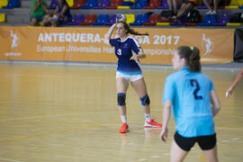 Partido Universidad de Málaga - Universidad de Aveiro. Categoría femenina. Campeonato Europeo Universitario de Balonmano. Antequera. Julio de 2017