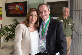 Carlos Jesús Pérez San Emeterio con Susana Díaz. XXV Cumbre Hispano-Francesa. Edificio del Rectorado. Febrero de 2017