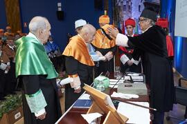 Investidura de Hermanfrid Schubart, Alejandro Portes y Luis Enrique de la Villa como Doctores "Honoris Causa" por la Universidad de Málaga. Paraninfo. Octubre de 2024
