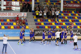 Partido Rumanía - Rusia. Categoría femenina. Campeonato del Mundo Universitario de Balonmano. Antequera. Julio de 2016