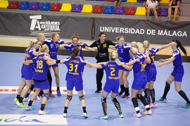 Partido Rumanía - Rusia. Categoría femenina. Campeonato del Mundo Universitario de Balonmano. Antequera. Julio de 2016