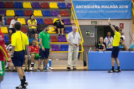 Partido Rusia - Portugal. Categoría masculina. Campeonato del Mundo Universitario de Balonmano. Antequera. Junio de 2016