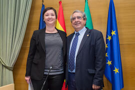 Toma de Posesión de María José de la Torre Molina como nueva Directora de Secretariado de Proyectos Estratégicos de la Universidad de Málaga. Edificio del Rectorado. Febrero de 2018