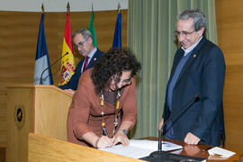 Toma de posesión de María Rosa López Ramírez como nueva profesora titular del Departamento de Química Física de la Universidad de Málaga. Edificio del Rectorado. Marzo de 2017