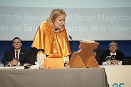 Toma de posesión de Susana Cabrera Yeto como nueva Vicerrectora de Proyectos Estratégicos, Relaciones Institucionales y Bienestar Universitario de la Universidad de Málaga. Paraninfo. Marzo de 2024