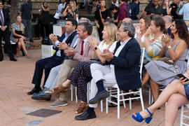 Autoridades asistentes. Welcome to UMA. Bienvenida a los alumnos de intercambio internacional de la Universidad de Málaga. Jardín botánico. Octubre de 2019