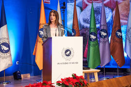 Encarnación Cañadas. Entrega de las distinciones "Oikonomos" de la Facultad de Ciencias Económicas y Empresariales de la Universidad de Málaga. Paraninfo. Diciembre de 2024
