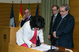 Toma de posesión de Rosario Arias Doblas como nueva catedrática de Filología Inglesa, Francesa y Alemana de la Universidad de Málaga. Edificio del Rectorado. Marzo de 2017