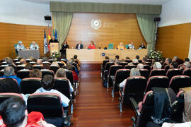 Discurso de José Ángel Narváez. Investidura de Miguel Sáenz Sagaseta y Brian Harris como Doctores "Honoris Causa" por la Facultad de Filosofía y Letras de la Universidad de Málaga. Edificio del Rectorado. Febrero de 2020