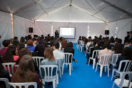 Charla informativa. Jornadas de Puertas Abiertas de la Universidad de Málaga. Complejo Polideportivo Universitario. Abril de 2016