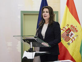 Ana José Cisneros en su toma de posesión como nueva decana de la Facultad de Ciencias Económicas y Empresariales de la Universidad de Málaga. Campus de El Ejido. Enero de 2025