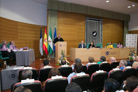 Intervención de José Ángel Narváez en la investidura de Heliodoro Carpintero Capell como Doctor "Honoris Causa" por la Facultad de Psicología de la Universidad de Málaga. Edificio del Rectorado. Mayo de 2019