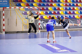 Partido Japón - Uruguay. Categoría femenina. Campeonato del Mundo Universitario de Balonmano. Antequera. Julio de 2016