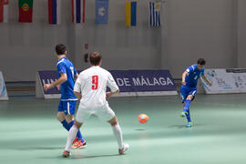 Partido Bielorrusia contra Azerbaiyán. 14º Campeonato del Mundo Universitario de Fútbol Sala 2014 (FUTSAL). Antequera. Julio de 2014