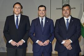 José Carlos Gómez, Juan Manuel Moreno y Teodomiro López. Toma de posesión de D. Teodomiro López N...