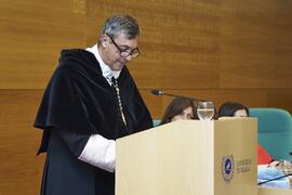 Discurso de Teodomiro López. Investidura como "Doctores Honoris Causa" de Antonio García Berrio y Pilar Palomo Vázquez por la Facultad de Filosofía y Letras de la Universidad de Málaga. Edificio del Rectorado. Junio de 2024