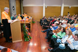 José Emilio Navas en su investidura como Doctor "Honoris Causa" por la Facultad de Ciencias Económicas y Empresariales de la Universidad de Málaga. Edificio del Rectorado. Abril de 2017