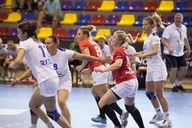 Partido Rusia - Polonia. Categoría femenina. Campeonato del Mundo Universitario de Balonmano. Antequera. Julio de 2016