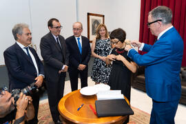 Recibimiento de autoridades. Apertura del Curso Académico 2019-2020 de la Escuela Técnica Superior de Arquitectura de la Universidad de Málaga. Teatro Cervantes. Octubre de 2019